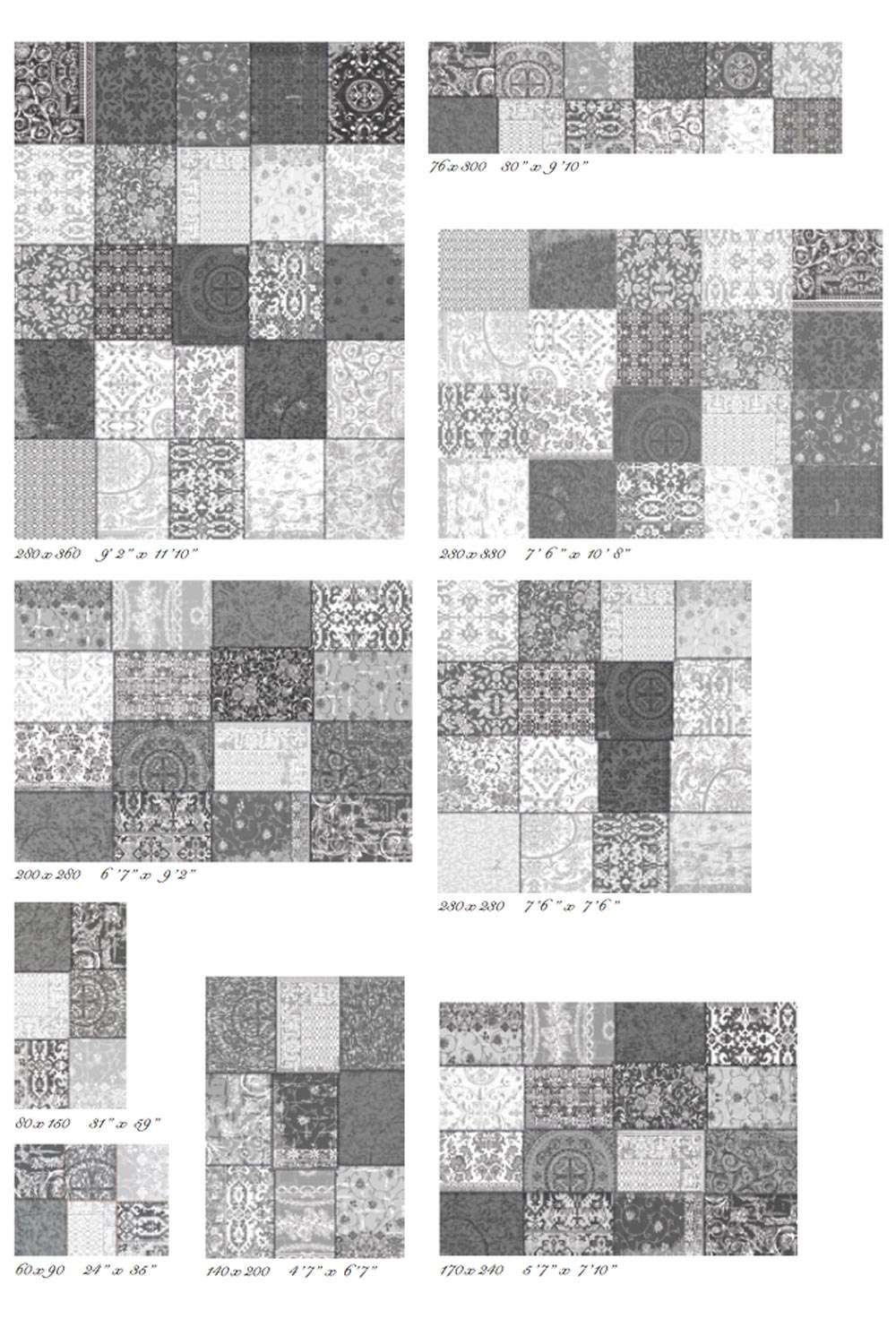 Vintage 8101 Black & white gulvteppe