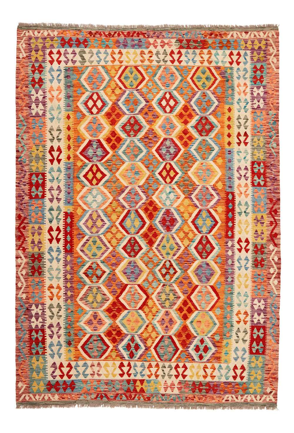 Afghan kelim 402624 håndvevd teppe