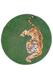 Pop Tiger 9388 rund Green On Fire gulvteppe