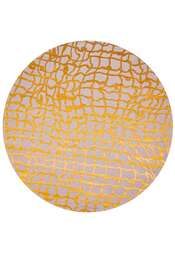 Mad Men 9205 rund Yellow Scarab gulvteppe