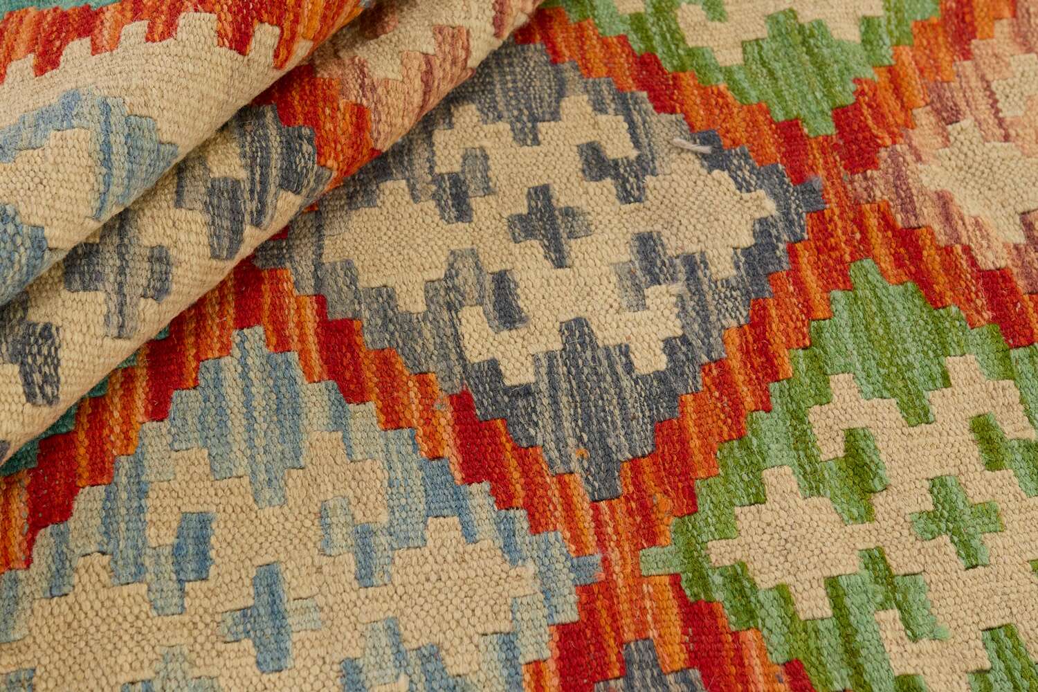 Afghan Kelim 1516524 håndvevd teppe