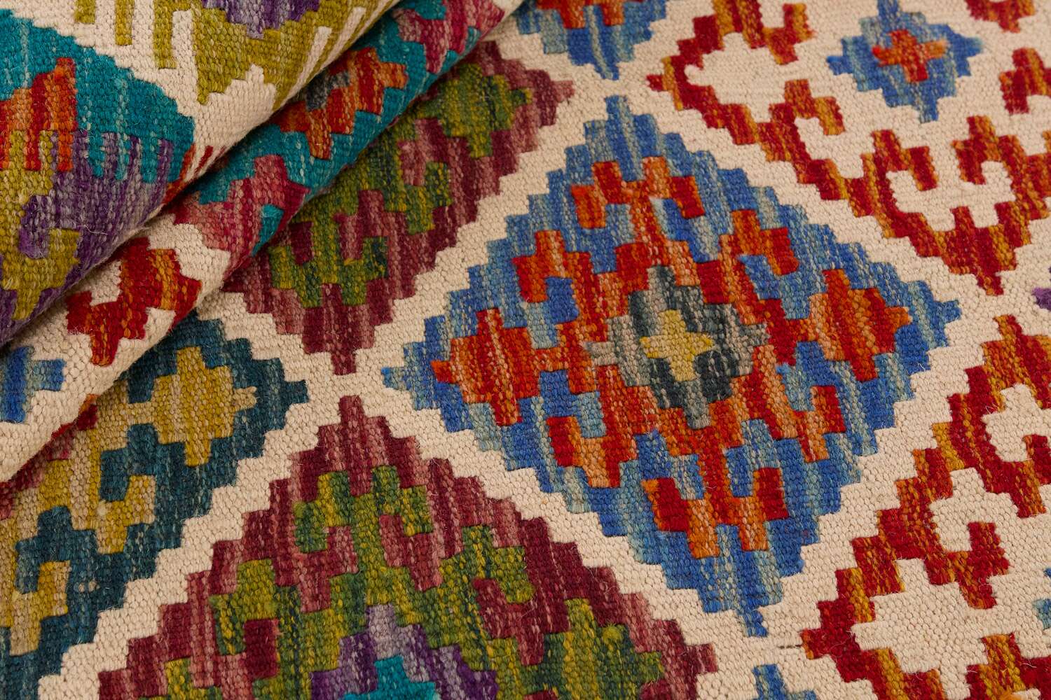 Afghan Kelim 1513921 håndvevd teppe