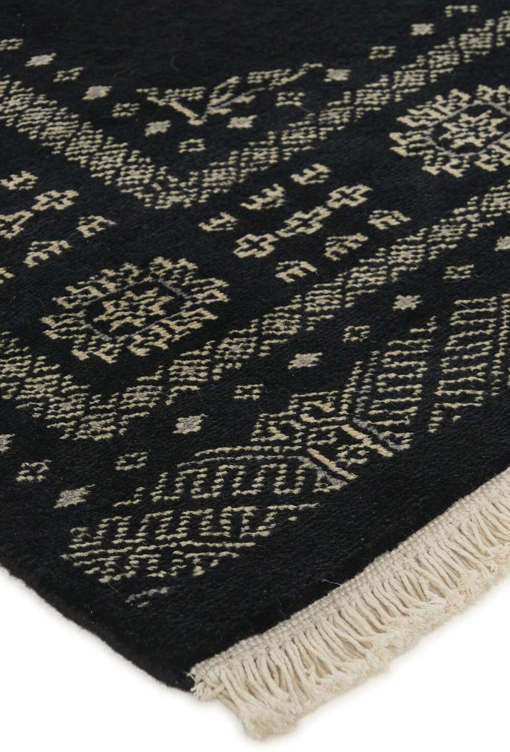 Bokhara Black 1513436 2PLY håndknyttet teppe