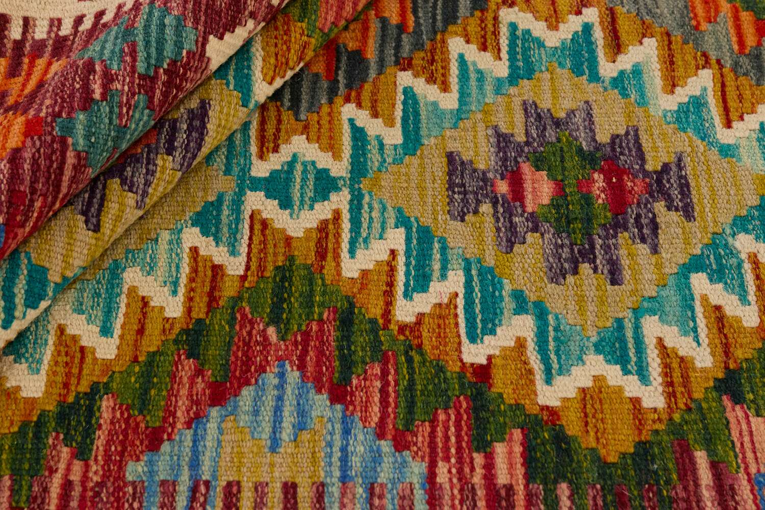 Afghan Kelim 1515514 håndvevd teppe