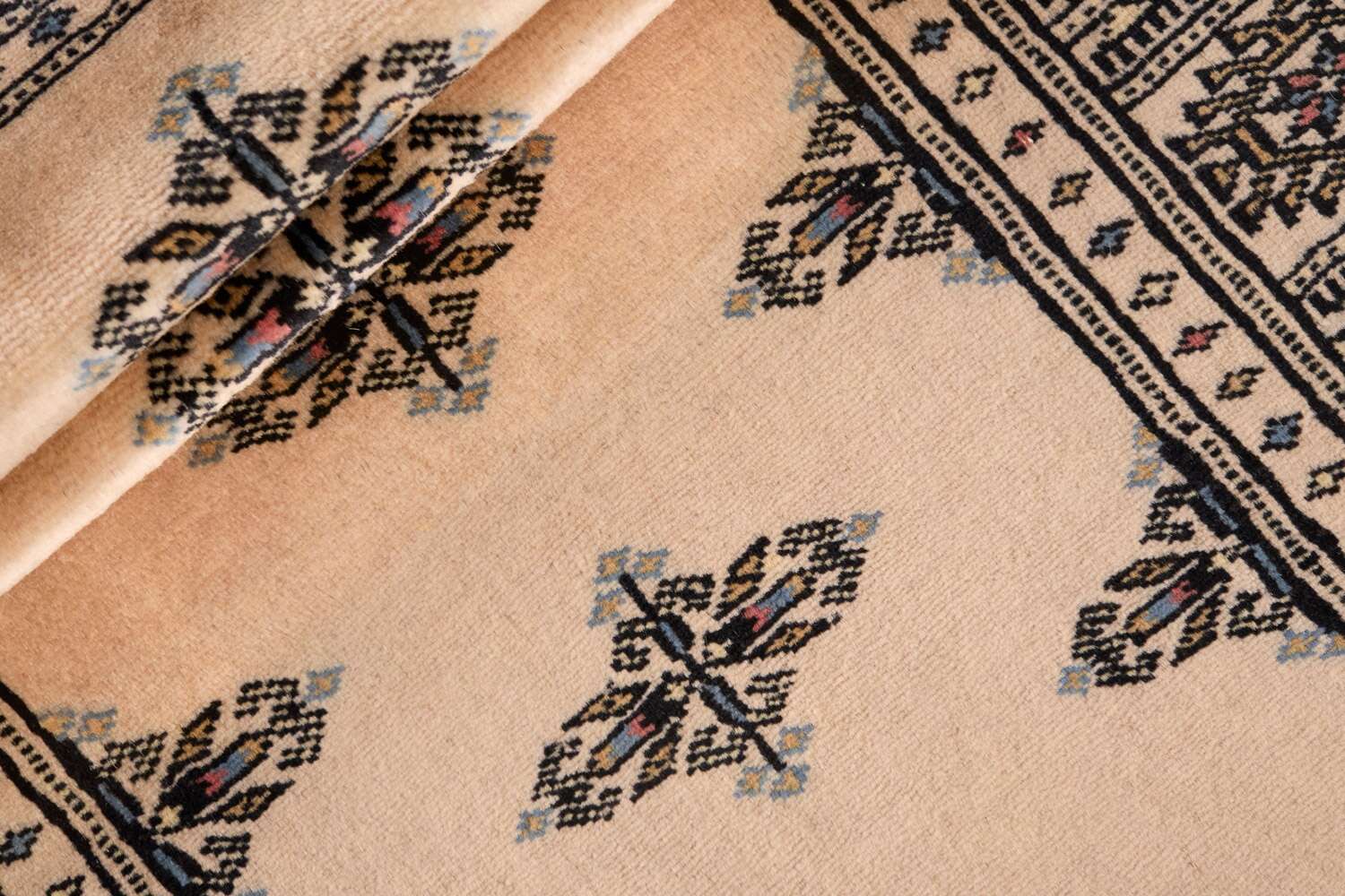 Tekke Beige 1281286 2PLY håndknyttet teppe