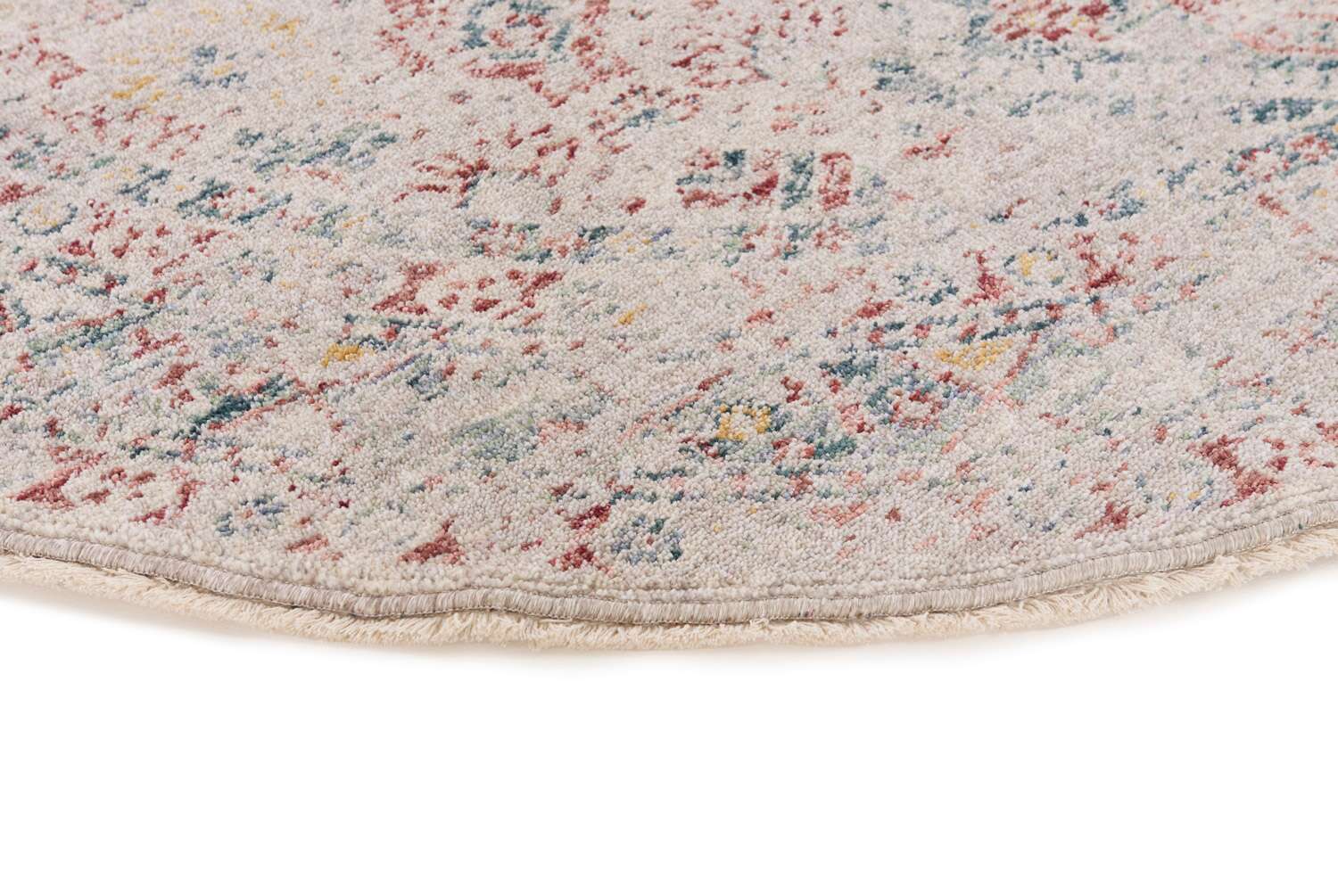Everyday Antique 1 Blue Red rund gulvteppe