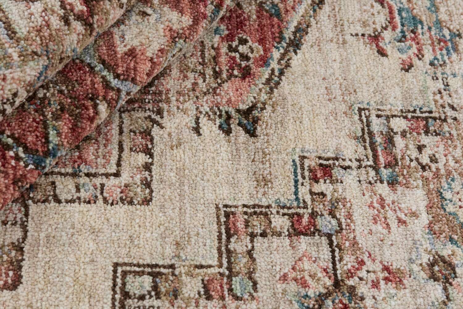 Everyday Antique 2 Blue Red rund gulvteppe