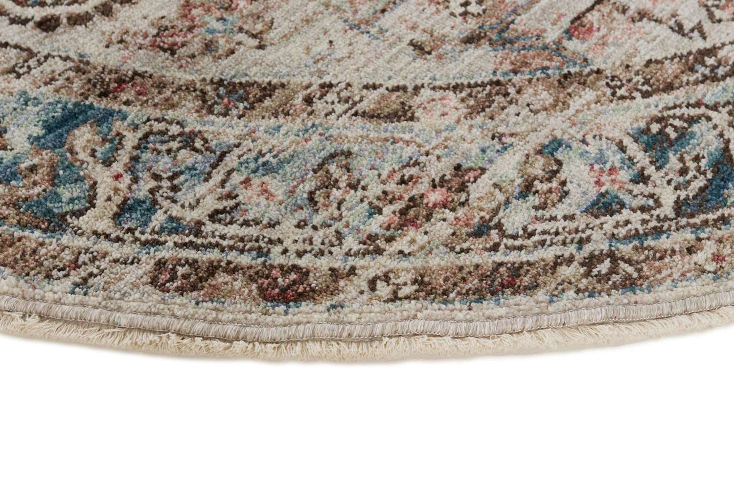 Everyday Antique 2 Blue Red rund gulvteppe