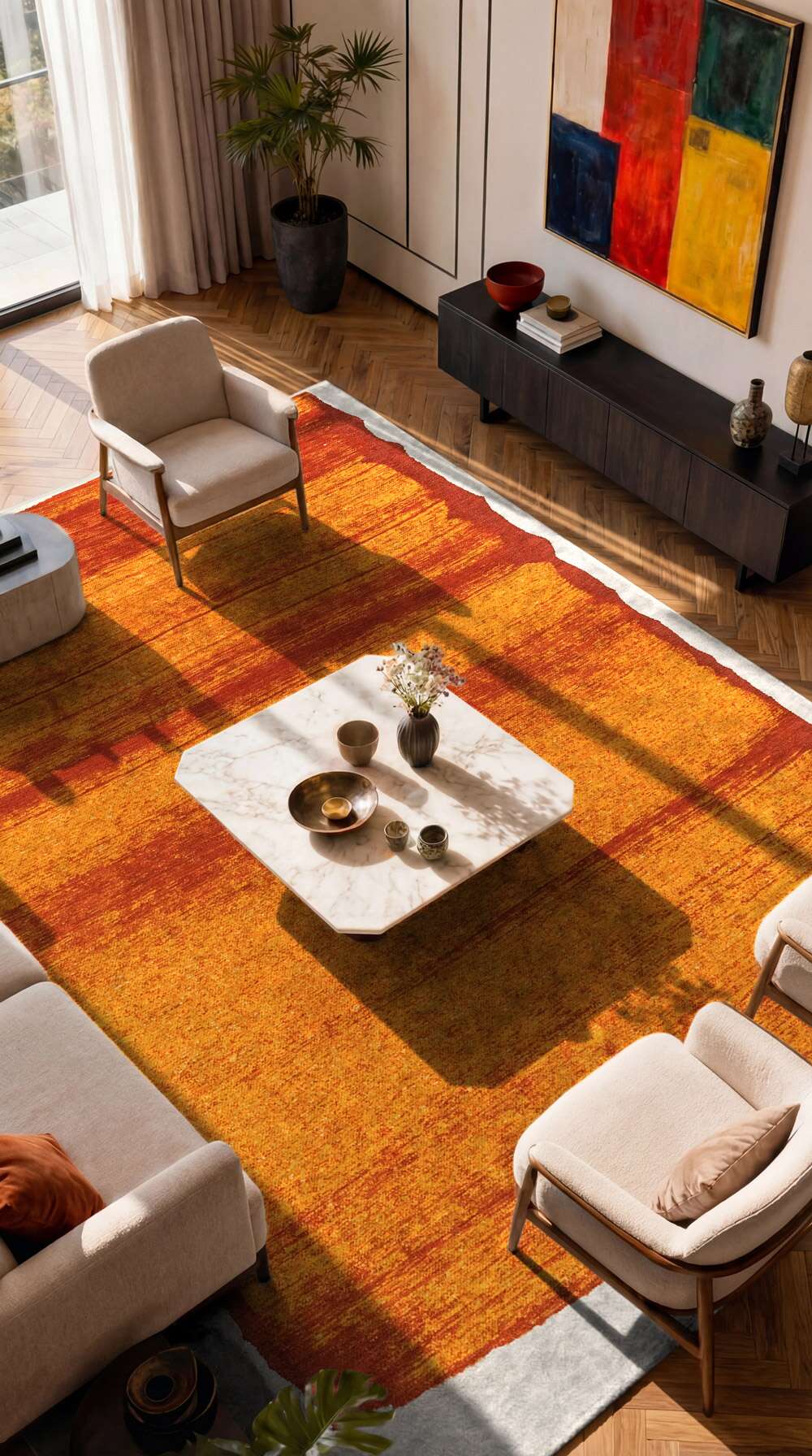 Brush 2061 Orange gulvteppe